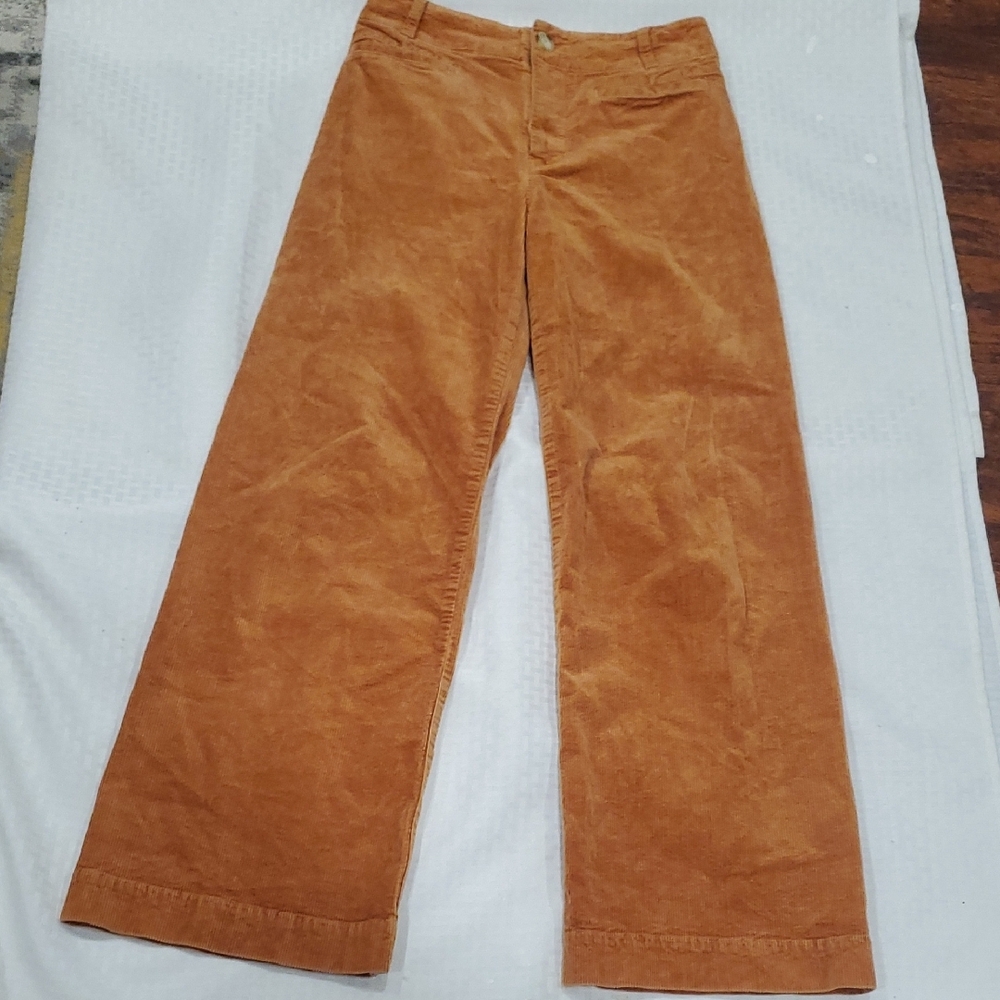 Maeve Anthropologie  Colette Corduroy Wide-Leg Crop  Pants Size 27 - Picture 3 of 14